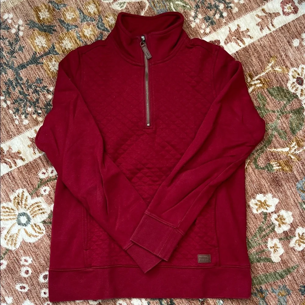 L.L. Bean Men's Burgundy Zip-Up Sweater